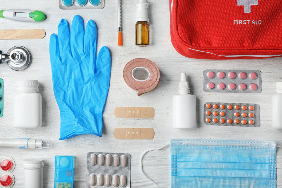 Items from a first aid kit
