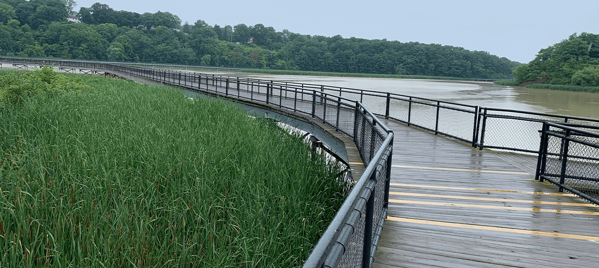 The boardwalk at Turning Point Park