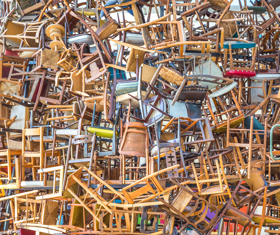 Large pile of chairs