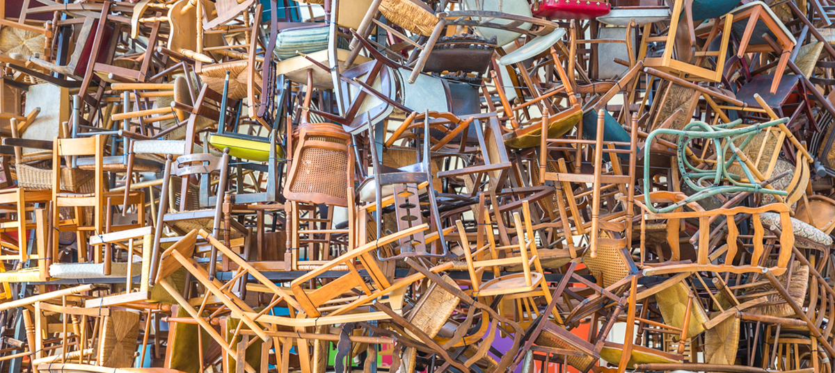 Large pile of chairs