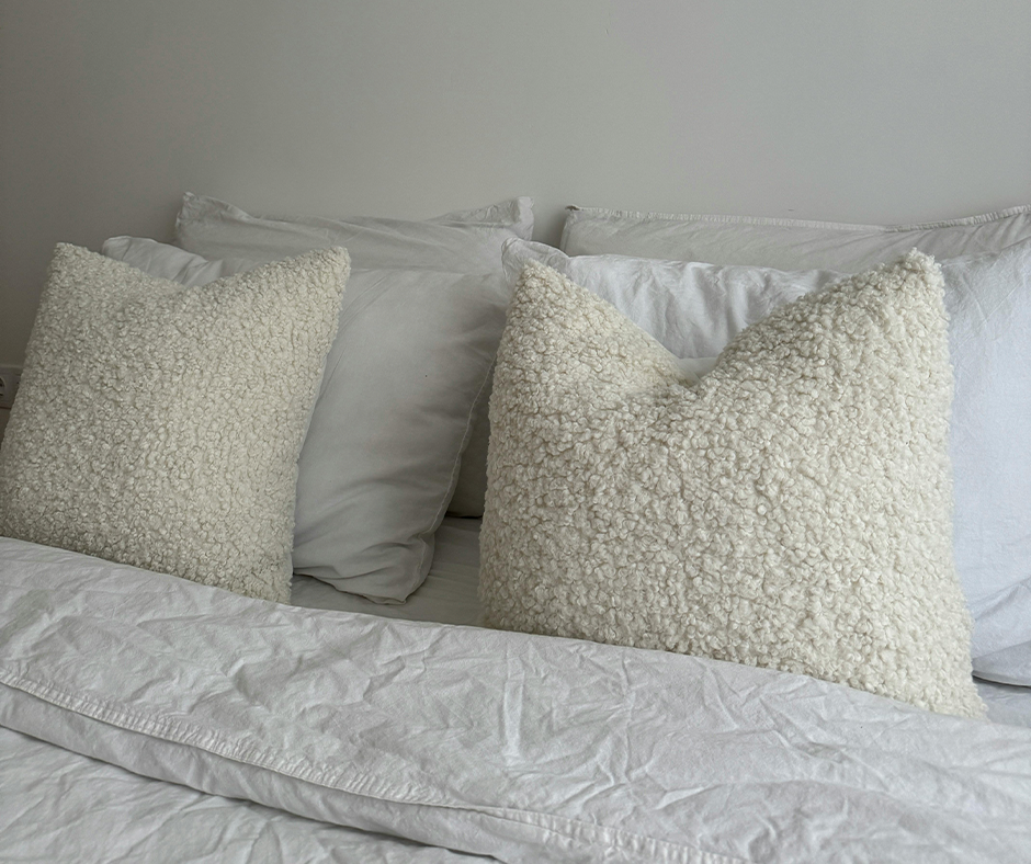 Pillows on a bed