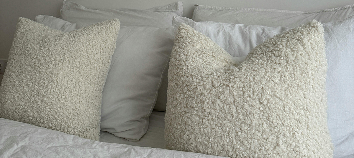 Pillows on a bed