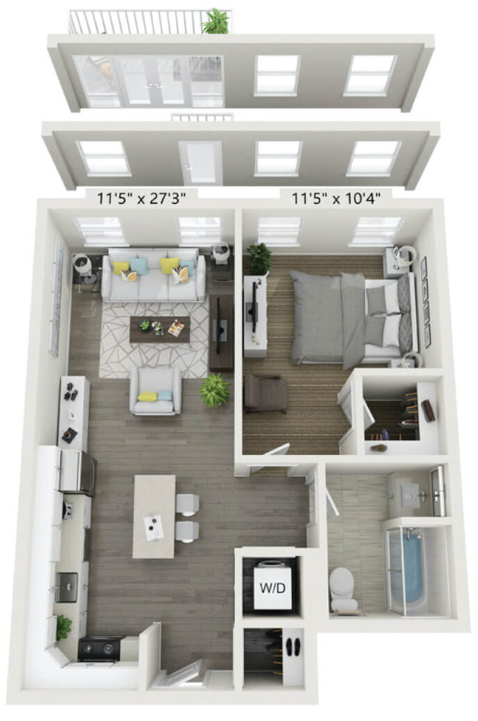Floor plan for VIDA Apartment 1-C