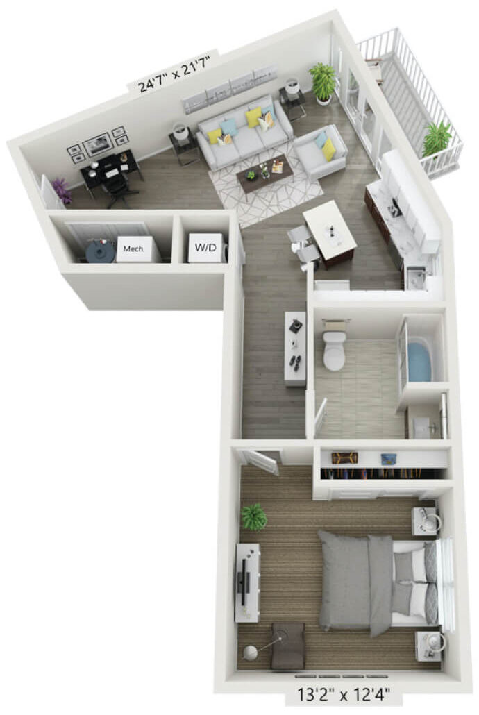 Floor plan for VIDA Apartment 1-D