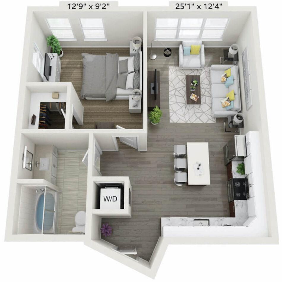 Floor plan for VIDA Apartment 1-E