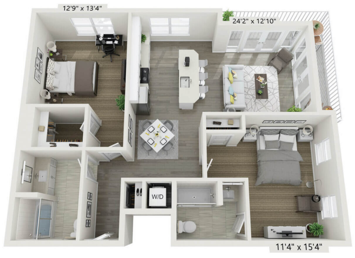 Floor plan for VIDA Apartment 2-A