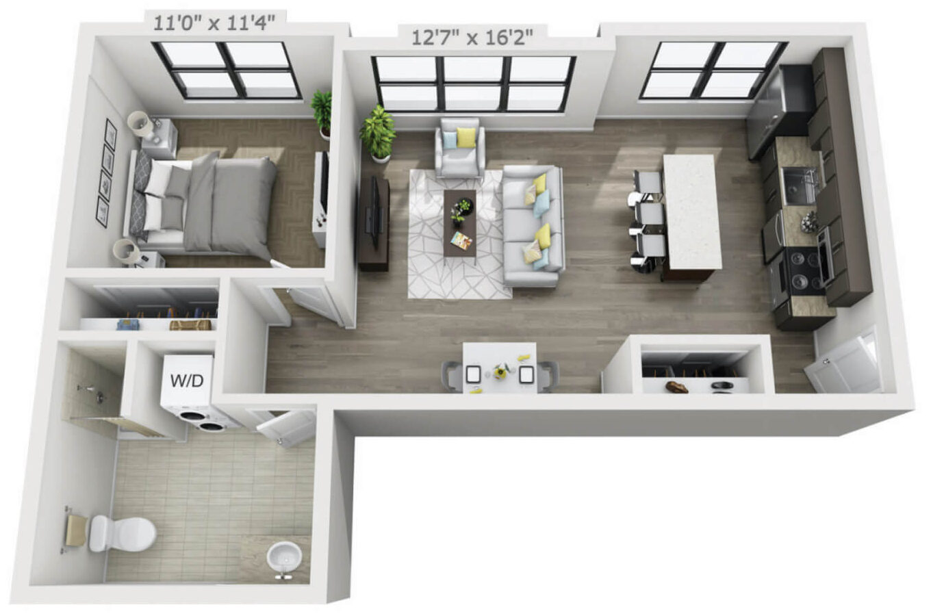 Floor plan for VIDA Apartment 1-A