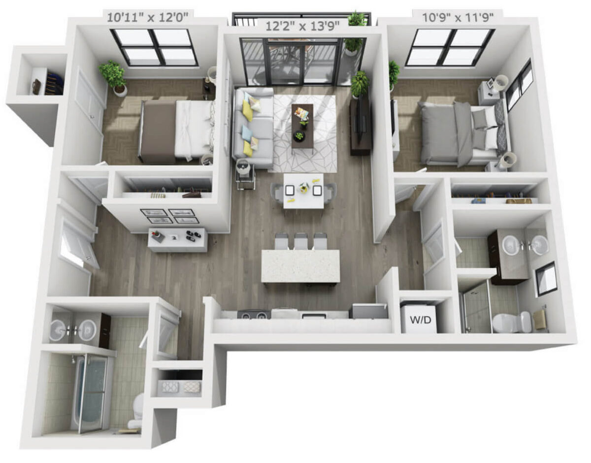 Floor plan for VIDA Apartment 2-B